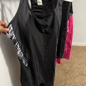 Source Unknown Black and White Women's One Piece Swimsuit